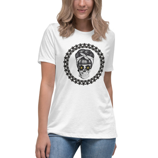 Retro Skull Circle Women's Relaxed T-Shirt